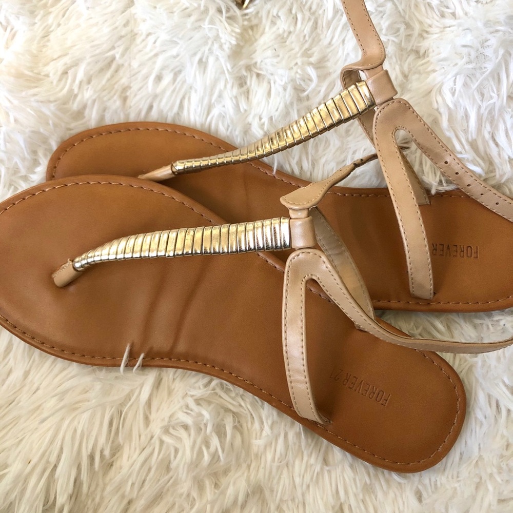 Forever 21 Gold Strap Sandals